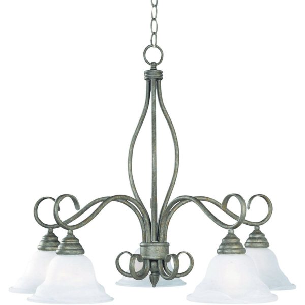 Savoy House San Marcos 5 Light Chandelier Texas Bat Silver Finish