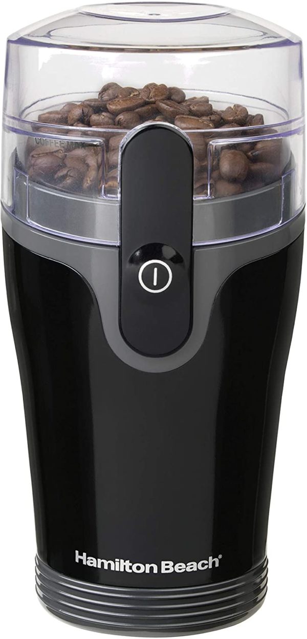 Hamilton Beach Fresh Grind Electric Coffee Grinder for Beans, Spices and More, Stainless Steel Blades, Removable Chamber, Makes up to 12 Cups, Black