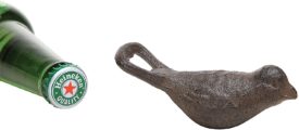 Creative Co-op DE2097 Cast Iron Bottle Opener, Bird