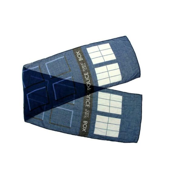 Doctor Who Police Public Call Box Tardis Navy Blue LIGHTWEIGHT Scarf