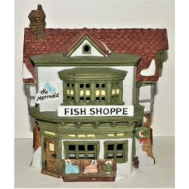 Dept 56 Heritage Dickens Village Lighted House - The Mermaid Fish Shoppe 5926-9