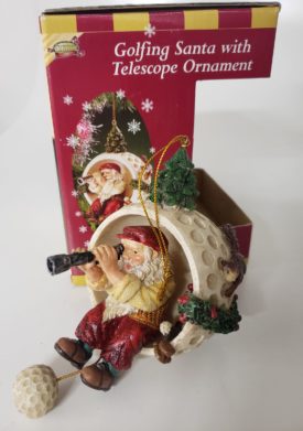 Golfing Santa With Telescope Ornament by Golf Gifts & Gallery, Inc Model 1289