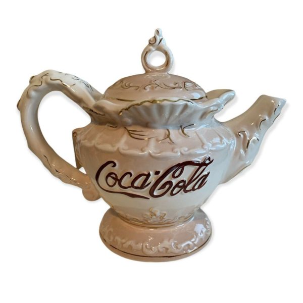 Coca Cola Teapot Vintage 1998 Victorian Series Cracker Barrel Blush Pink Teapot