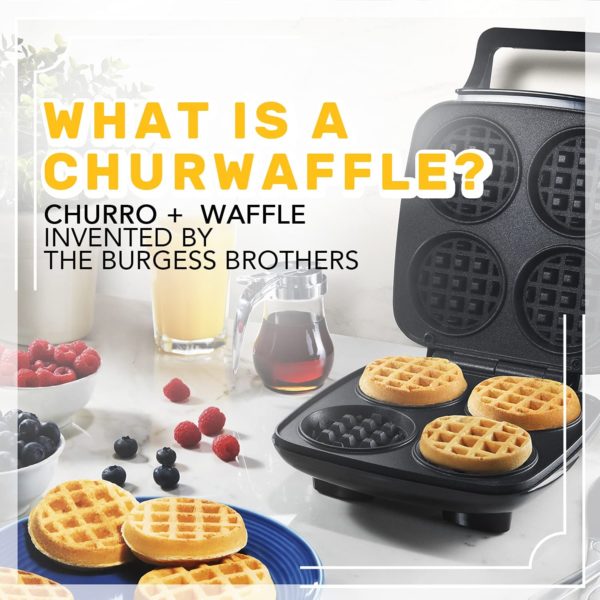 Burgess Brothers ChurWaffle Maker Specialty Waffle Maker Makes 4 Waffles