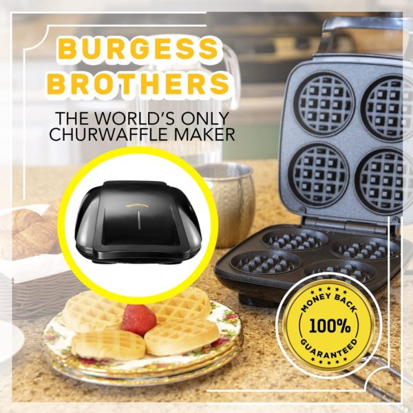 Burgess Brothers ChurWaffle Maker Specialty Waffle Maker Makes 4 Waffles