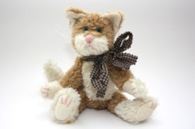 Boyds Catherine Q. Fuzzberg Bean Plush 8 Kitty Cat 5303-08 Gingham Bow