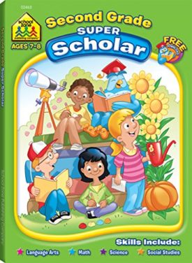 School Zone - Second Grade Super Scholar Workbook - 128 Pages, Ages 7 to 8, 2nd Grade, Sentence and Story Structure, Parts of Speech, Reading Comprehension, Cause and Effect, and More (Paperback)