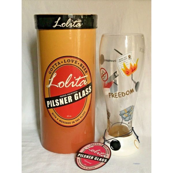 Lolita Gotta Love Beer Pilsner Glass 22 oz DIVORCE Gift Ball Chain Single Freedom