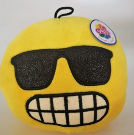 Nanco Smiley Face Plush Emoji Sunglass Teeth 6 inch Yellow