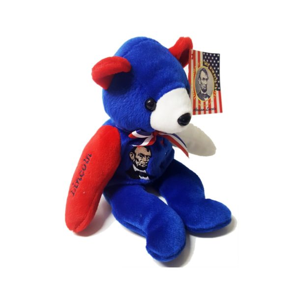 Cris Ta Bears Abraham Lincoln Bear Red, White & Blue Beanbag Plush 9