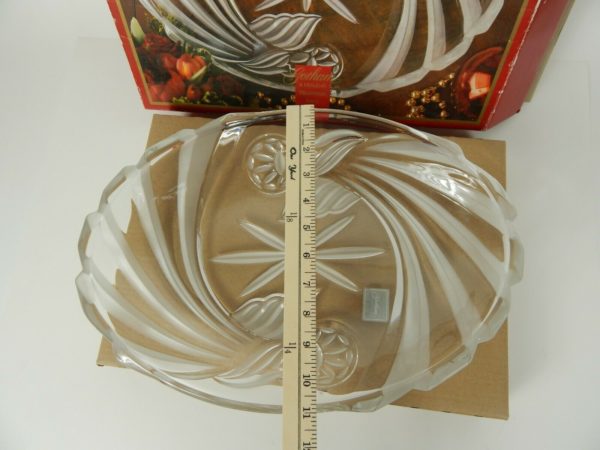 Gorham Oval Platter Crystal Holiday Traditions 16 1/2" Angels of Peace Germany