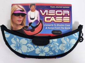 Pro Shade 3-in-1 Sport Visor - Changes From Visor to Eyewear Case in Seconds! (Blue & White Flower)