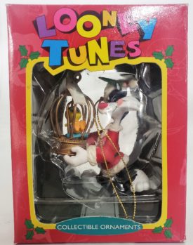 Looney Tunes Collectible Ornament - Sylvester Carrying Tweety In Birdhouse