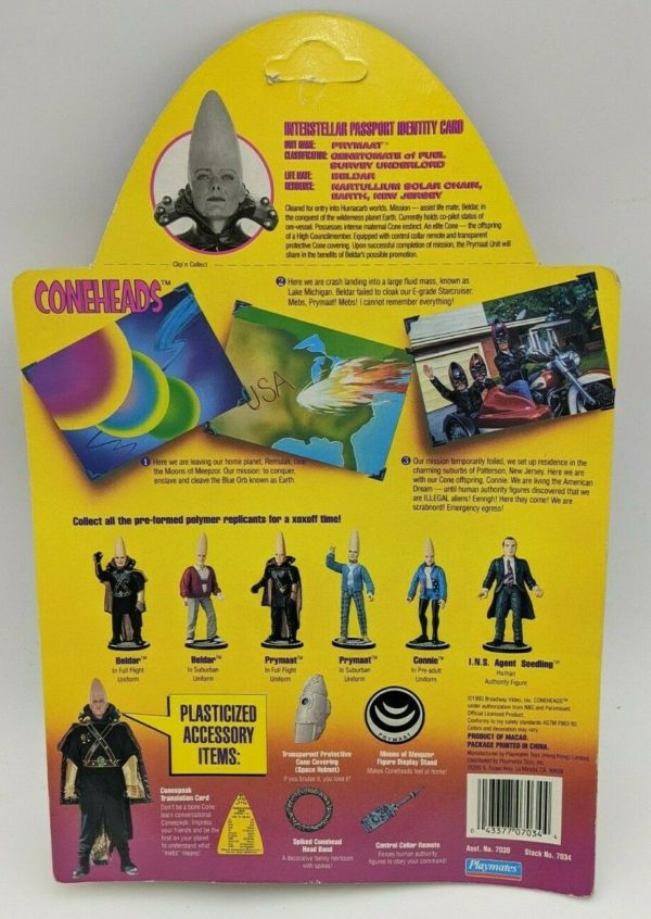 Vintage 1993 Playmates ConeHeads Action Figure - Prymaat In Full Flight Uniform