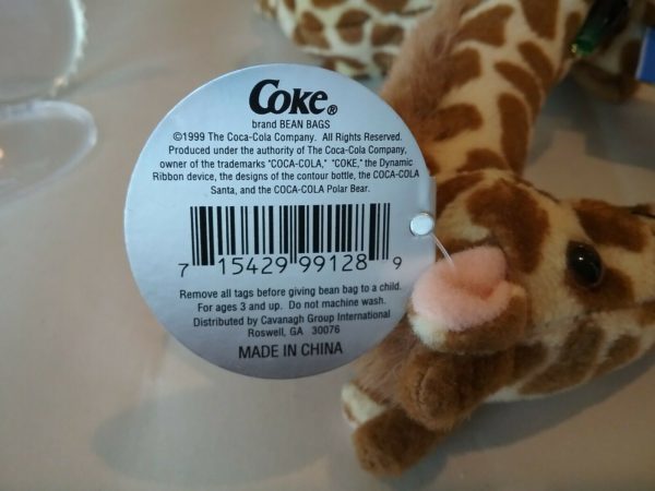 1999 Coca-Cola International SOMALIA - RIFRAFF The GIRAFFE Bean Bag Plush 5.5"