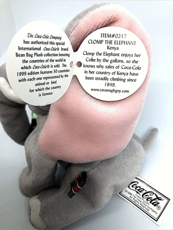 1999 Coca-Cola International KENYA - KLOMP The ELEPHANT Bean Bag Plush 5.5"