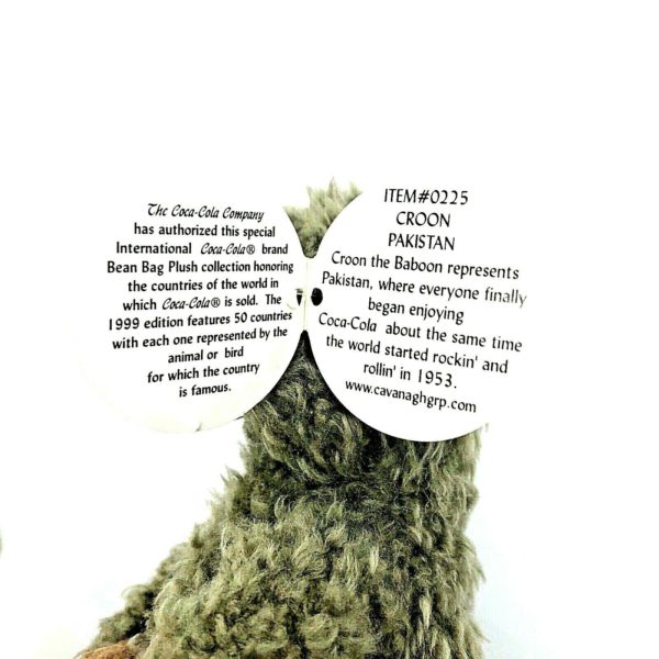 1999 Coca-Cola International PAKISTAN - CROON The BABOON Bean Bag Plush 5.5"