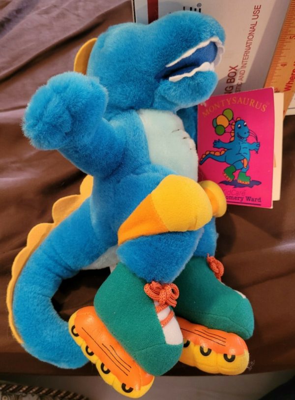 Montysaurus Roller-blading Dinosaur 11" Plush Montgomery Ward Kid Care by Accent Int'l Harvey IL