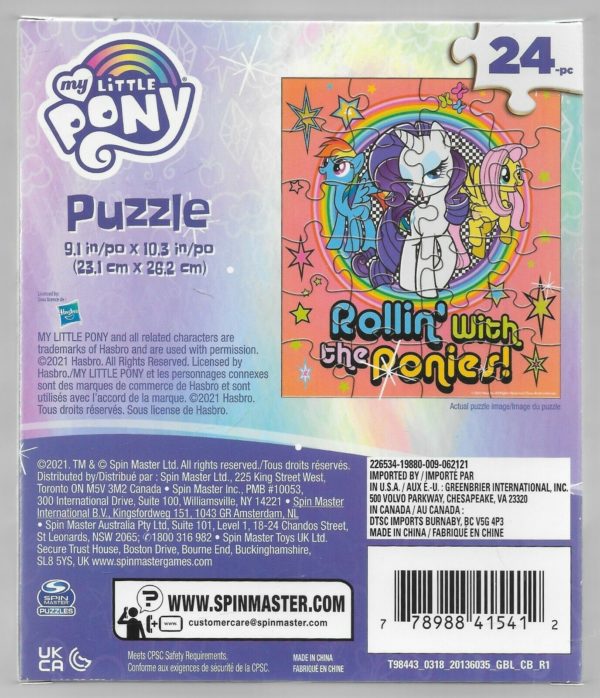 My Little Pony "Rollin' With The Ponies!" 24 Piece Jigsaw Puzzle 9" x 10" Ages 5+