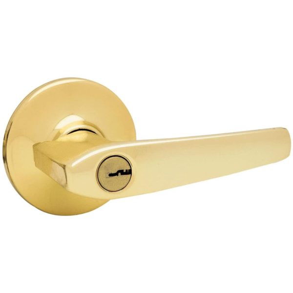 KWIKSET 94050-545 Security Lever Delta Keyed Entry, Polished Brass