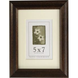 Frame USA Dark Walnut Wood Frame 8 x 10 Mat Holds 5 x 7 Image Made In USA