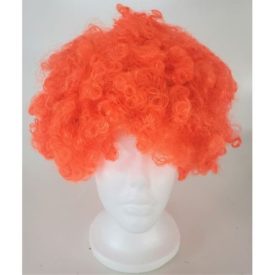 Curly Clown Colorful Orange Novelty Wig Hair For Halloween, Parties and More. Adult & Teen.