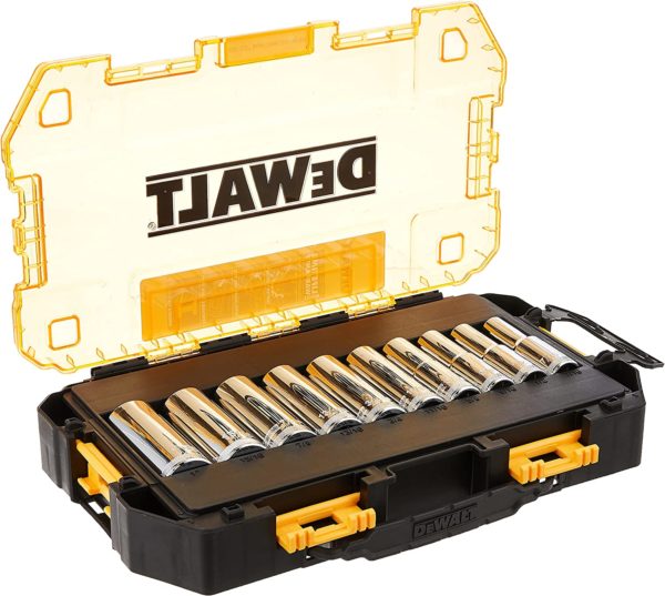 DEWALT Drive Socket Set, SAE, 1/2-Inch Drive, 10-Piece (DWMT73814)