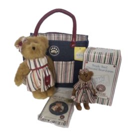 Boyds Bears C.C. SHOPSALOT #02007-31 Plush & 4 pc F.O.B. Set Bear/Resin Bear/Pin/Tote 2007