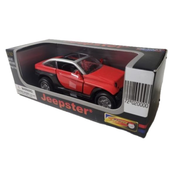 Speedy Power Die Cast 1:32 Scale Jeepster Red/Black Open Doors