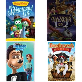 DVD Children's Movies 4 Pack Fun Gift Bundle: Its a Meaningful Life, ALL DOGS GO TO HEAVEN FILM COLLECTION, Flushed Away, Beethovens Treasure Tail