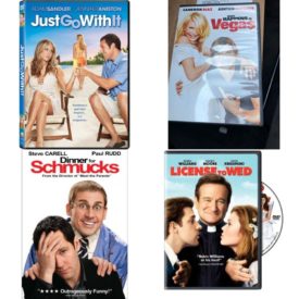 DVD Comedy Movies 4 Pack Fun Gift Bundle: Just Go With It  What Happens in Vegas  Dinner for Schmucks  License to Wed