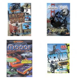Auto, Truck & Cycle Extreme Stunts & Crashes 4 Pack Fun Gift DVD Bundle: Eatin Sand!  Servin It Up  Mopar Madness  Sick Air