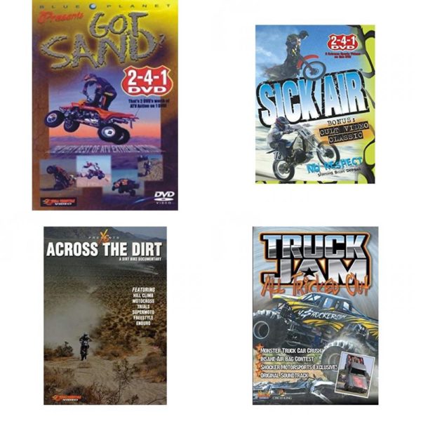 Auto, Truck & Cycle Extreme Stunts & Crashes 4 Pack Fun Gift DVD Bundle: Got Sand? by Blue Planet  Sick Air  Across the Dirt: A Dirt Bike Documentary  Truck Jam: All Tricked Out