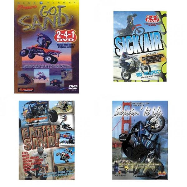 Auto, Truck & Cycle Extreme Stunts & Crashes 4 Pack Fun Gift DVD Bundle: Got Sand? by Blue Planet  Sick Air  Eatin Sand!  Servin It Up