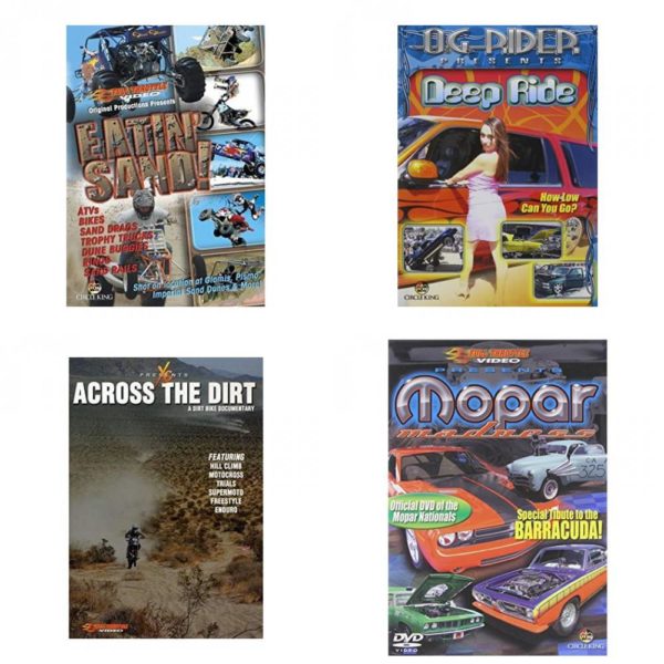 Auto, Truck & Cycle Extreme Stunts & Crashes 4 Pack Fun Gift DVD Bundle: Eatin Sand!  Og Rider: Deep Ride  Across the Dirt: A Dirt Bike Documentary  Mopar Madness