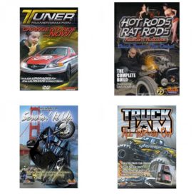 Auto, Truck & Cycle Extreme Stunts & Crashes 4 Pack Fun Gift DVD Bundle: Tuner Transformation: Change My Ride Now  Hot Rods, Rat Rods & Kustom Kulture: Back from the Dead - The Complete Build  Servin It Up  Truck Jam: All Tricked Out