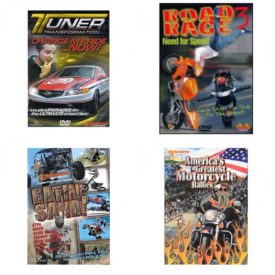 Auto, Truck & Cycle Extreme Stunts & Crashes 4 Pack Fun Gift DVD Bundle: Tuner Transformation: Change My Ride Now  Road Rage Vol. 3 -  Need for Speed  Eatin Sand!  Americas Greatest Motorcycle Rallies