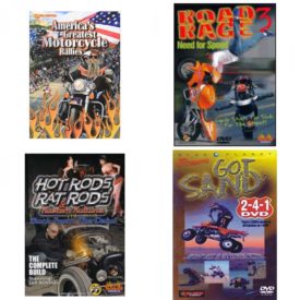 Auto, Truck & Cycle Extreme Stunts & Crashes 4 Pack Fun Gift DVD Bundle: Americas Greatest Motorcycle Rallies  Road Rage Vol. 3 -  Need for Speed  Hot Rods, Rat Rods & Kustom Kulture: Back from the Dead - The Complete Build  Got Sand? by Blue Planet