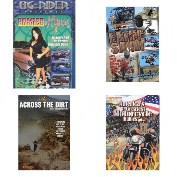 Auto, Truck & Cycle Extreme Stunts & Crashes 4 Pack Fun Gift DVD Bundle: Tuner Transformation: Magical Mystery Rides  Eatin Sand!  Across the Dirt: A Dirt Bike Documentary  Americas Greatest Motorcycle Rallies