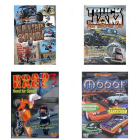 Auto, Truck & Cycle Extreme Stunts & Crashes 4 Pack Fun Gift DVD Bundle: Eatin Sand!  Truck Jam: All Tricked Out  Road Rage Vol. 3 -  Need for Speed  Mopar Madness