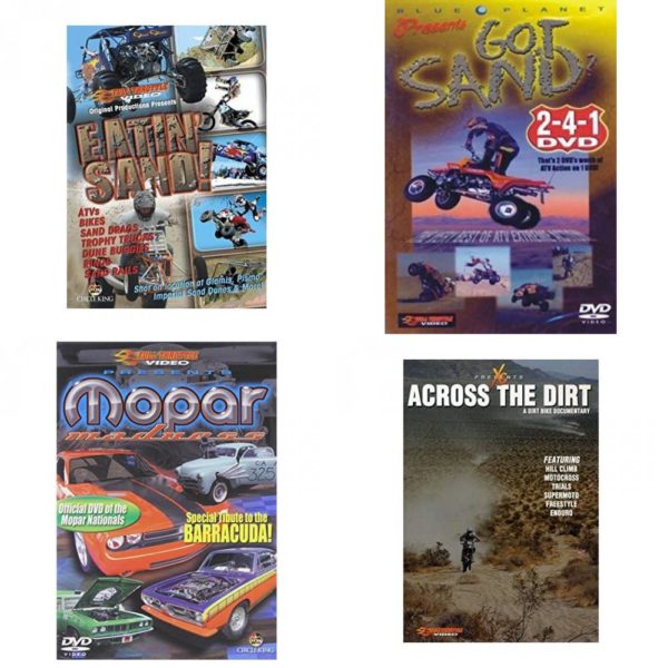 Auto, Truck & Cycle Extreme Stunts & Crashes 4 Pack Fun Gift DVD Bundle: Eatin Sand!  Got Sand? by Blue Planet  Mopar Madness  Across the Dirt: A Dirt Bike Documentary
