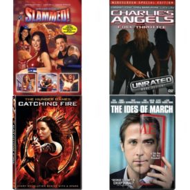 DVD Assorted Movies 4 Pack Fun Gift Bundle: Slammed!, Charlie's Angels: Full Throttle, The Hunger Games: Catching Fire, The Ides of March