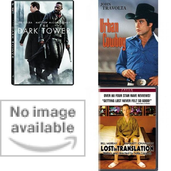 DVD Assorted Movies 4 Pack Fun Gift Bundle: The Dark Tower, Urban Cowboy, Hustle & Flow, Lost in Translation