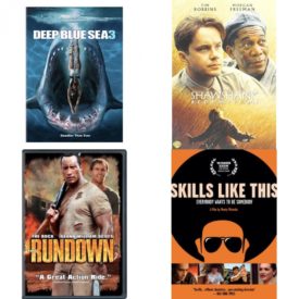 DVD Assorted Movies 4 Pack Fun Gift Bundle: Deep Blue Sea 3, The Shawshank Redemption, The Rundown, Skills Like This
