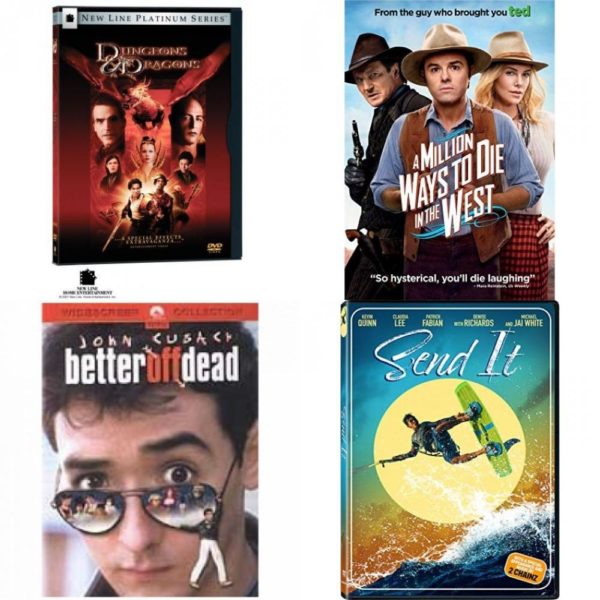 DVD Assorted Movies 4 Pack Fun Gift Bundle: Dungeons & Dragons, A Million Ways to Die in the West, Better Off Dead, Send It