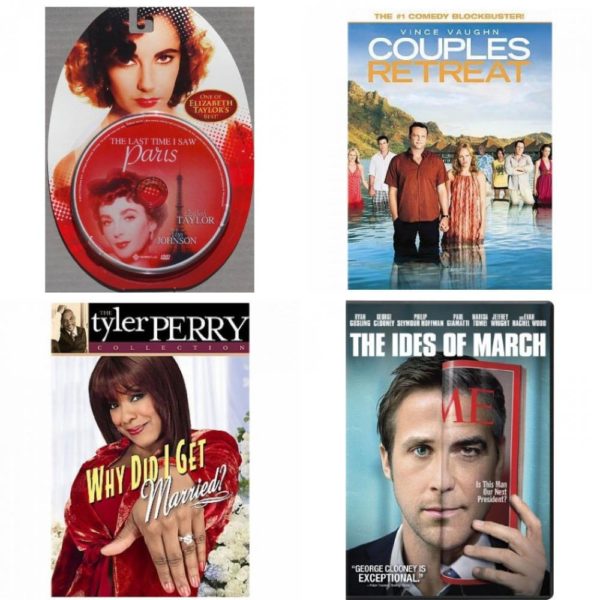 DVD Assorted Movies 4 Pack Fun Gift Bundle: The Last Time I Saw Paris, Couples Retreat, TYLER PERRYS WHY DID I GET MARRIE MOVIE, The Ides of March