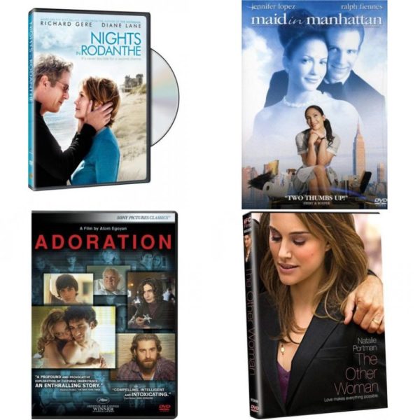 DVD Assorted Romance Movies DVD 4 Pack Fun Gift Bundle: Nights in Rodanthe  Maid in Manhattan  Adoration  The Other Woman