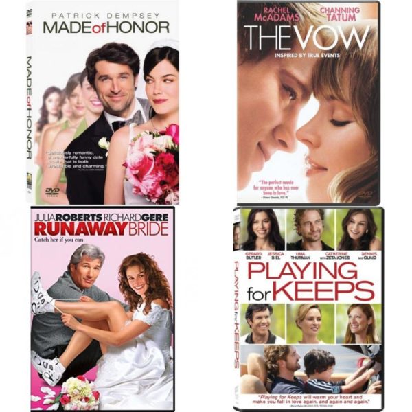DVD Assorted Romance Movies DVD 4 Pack Fun Gift Bundle: Made of Honor  The Vow  Runaway Bride  Playing for Keeps