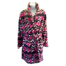 Hotel Spa Collection Ladies Plus Robe Foxy Lady One Size - Pink/Gray/White