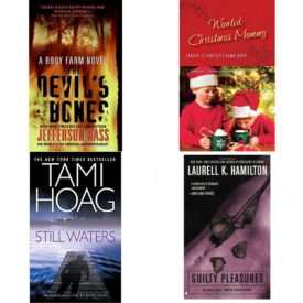 Assorted Novels Paperback Book Bundle (4 Pack): Devils Bones, The Body Farm Mass Market Paperback, Wanted: Christmas Mommy Christmas is for Kids - Harlequin American Romance #612, Still Waters: A Novel Mass Market Paperback, Guilty Pleasures Anita Blake, Vampire Hunter: Book 1 Mass Market Paperback